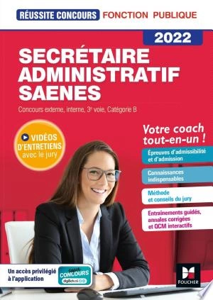 Secrétaire administratif, SAENES - Catégorie B - 2022 - Préparation complète  [Livres]