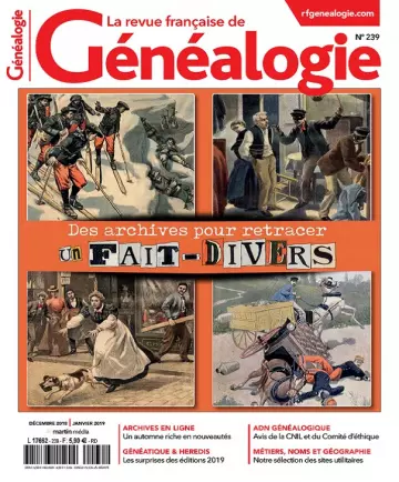 La Revue Française De Généalogie N°239 – Décembre 2018-Janvier 2019  [Magazines]