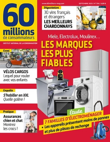 60 Millions De Consommateurs N°594 – Septembre 2023  [Magazines]