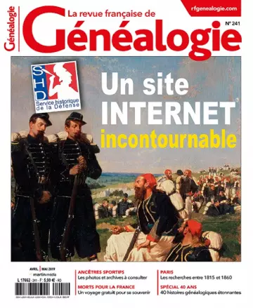 La Revue Française De Généalogie N°241 – Avril-Mai 2019  [Magazines]