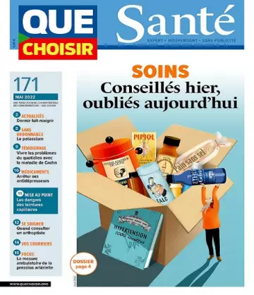 Que Choisir Santé N°171 – Mai 2022  [Magazines]