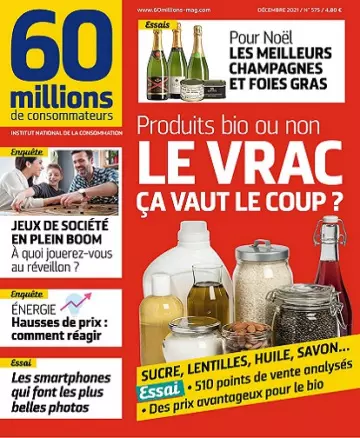 60 Millions De Consommateurs N°575 – Décembre 2021  [Magazines]