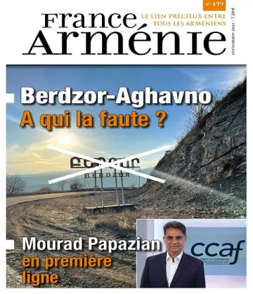 France Arménie N°499 – Septembre 2022  [Magazines]